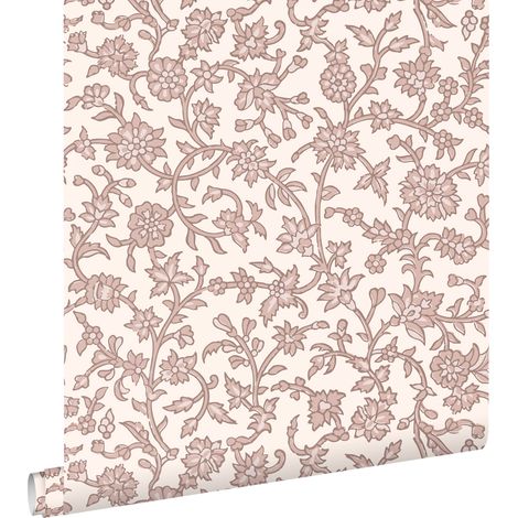 papier peint fleurs vintage violet - ESTAhome (1/5)