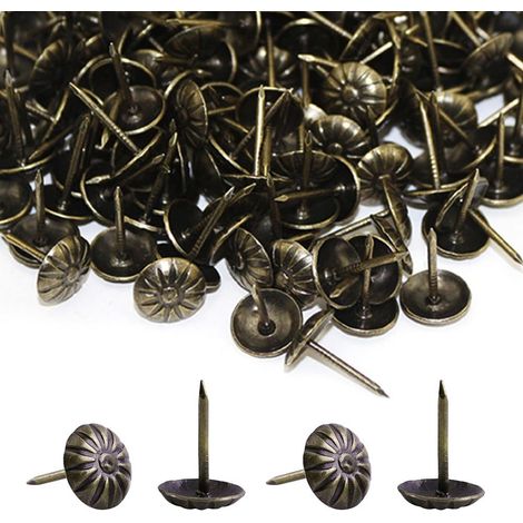 500 Stück Polsternägel, Heavy Duty 17X11 MM Bronze Dekorative Polsternägel Retro Nagel DIY Polsternägel für Möbel Sofas Sessel Betten Stühle Vintage Dekorativ, Bronze