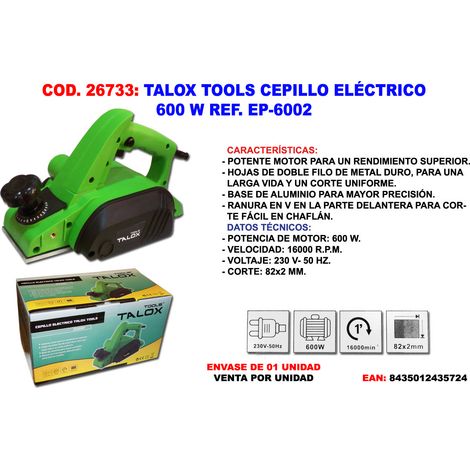 TALOX talox tools cepillo electrico 600 w ep-6002 , talox tools cepillo electrico 600 w ep-6002