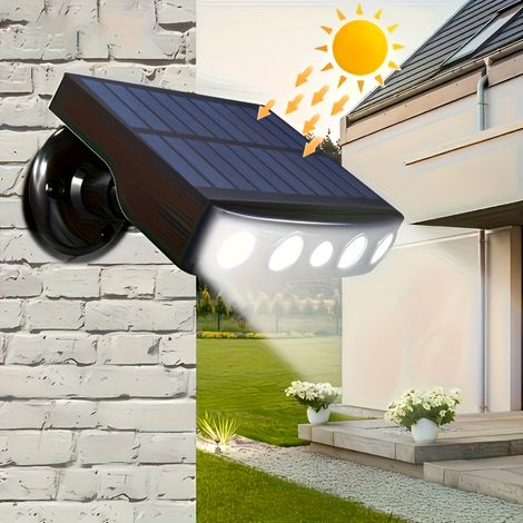 Lot de 1 applique murale solaire — Éclairage de sécurité solaire extérieur pour cours, jardins, marches et garages (Lumière blanche) (1/5)