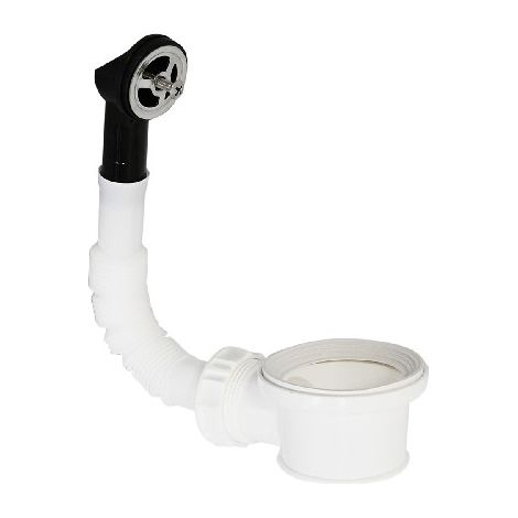 PILETTA PASSANTE CON TROPPOPIENO TONDO PER LAVABO INOX Misura: Diam. 55 mm