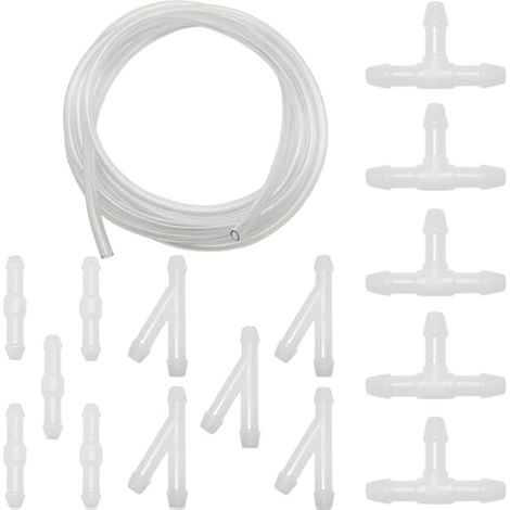 Kit de Tuyau Essuie Glace, avec 5M Tuyau Pour Lave Glace Voiture et Raccord de Tuyau Blanc 15 Pièces, pour connecter la pompe à eau et les buses de la voiture (1/4)