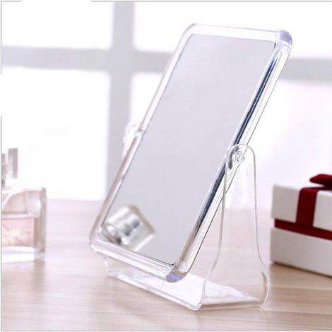 Miroir Maquillage - Double Face Pivotant - Pour Table Salle De Bain Bureau - 18,5 X 15 Cm - Verre Et ABS - 1 Piece (1/5)