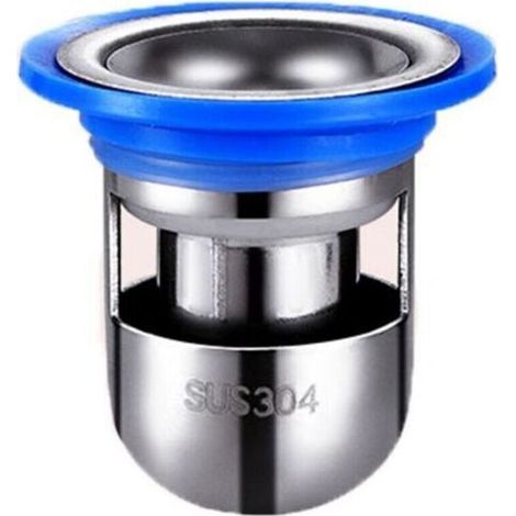 Bonde de sol en acier inoxydable, filtre de baignoire en forme de U, bonde de douche, récupérateur de cheveux anti-odeurs pour salle de bain, 39-46 mm (argent) (1/3)