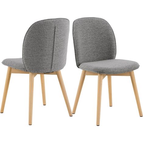 Chaises scandinaves en tissu bouclette (lot de 2) - ALIX (1/5)