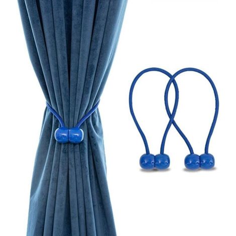 Magnetischer Kordelclip, klassischer europäischer Stil, Gardinenhaken mit Magnet, blau