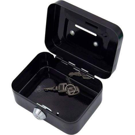 Tirelire avec Clé Tirelire en Métal, Coffre-Fort en Étain, Petite Caisse Verrouillable, Boîte De Dépôt d'argent avec Serrure pour