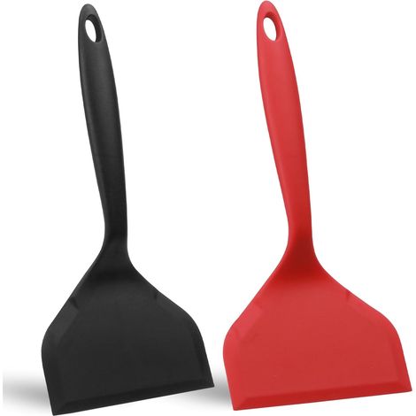 Espátula de silicona, 25,5 x 12 cm, espátula para wok, espátula antiadherente, silicona, resistente al calor para cocinar y hornear, panqueques, huevos. (1/5)