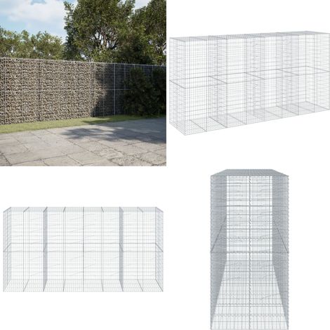 vidaXL Panier gabion avec couvercle 400x100x200 cm fer galvanisé (1/5)