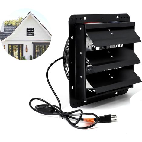 Extracteur d'air à persiennes mural de 38cm avec contrôleur intelligent de l'humidité et moteur EC, pour la ventilation des granges et des poulaillers