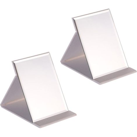 Miroir Pliable Rectangulaire - 12 x 8 cm - Pour Voyage Bureau Maquillage - Portable Poche - 1 Pièce (1/5)