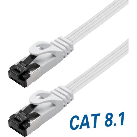 MAXTRACK Cable de red plano Cat 8.1 – TI55-3L, U/FTP Lan Cable, ultra delgado 7,6 x 1,97 mm, cable plano de alta flexibilidad, cable Ethernet para velocidades de hasta 40 Gbps y 2000 MHz (1/5)