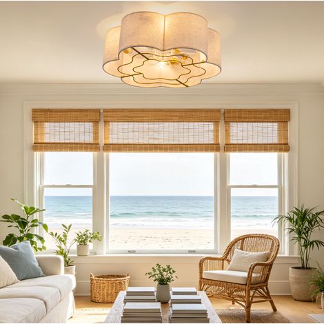 Ventilatore da soffitto con luce 50 cm, 6 velocità reversibili, telecomando HAVRYA (1/5)