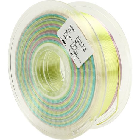 Filament PLA 1.75mm arc-en-ciel dégradé multicolore soyeux brillant pour imprimante 3D (1/5)
