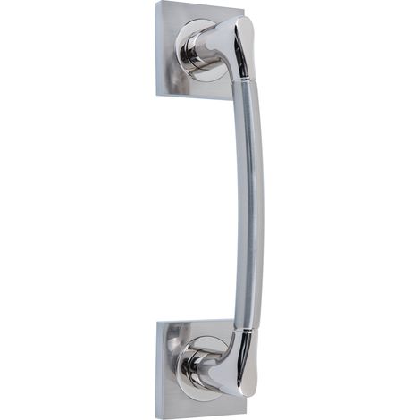 Manillón zamak roseta cuadrada acabado bicolor para puertas (1/2)