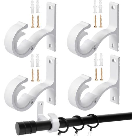 4-Piece Adjustable Curtain Rod Bracket Set with Mounting Accessories (1/5)
