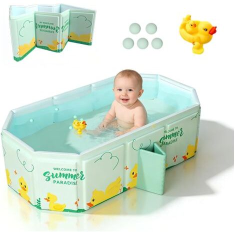 Neptune – Baignoire pliable bébé 0-6 ans – Bassin de douche portable avec bouchon de vidange – Dimensions 80x30x45 cm – Stabilité optimale