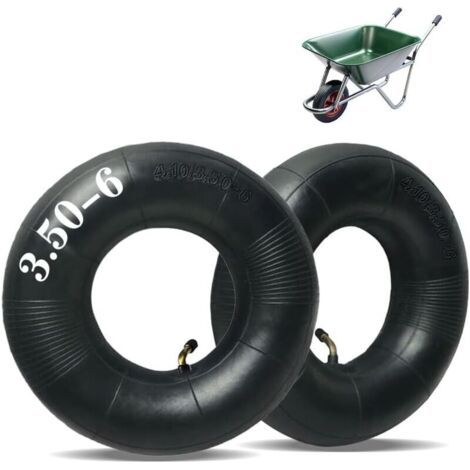 Mtlhbcg Chambre à air Remorque,Chambres à air 4.10/3.50-6 Caoutchouc Noir pour Chariot à Main,avec Valve Courbée de Roue Brouette,pour Les brouettes,Les tondeuses,Les camions à Main(2PCS) (1/5)