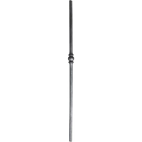 Poteau avec motif boule, forgé - Hauteur 1200mm Base rond de Ø25mm - Fer forgé - À souder - DECO FER FORGE (1/5)