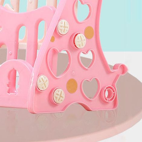 Étagère à livres pour enfants en forme de dessin animé, support de rangement en plastique à 3 étagères rose, idéale pour la maison et l'école. (1/5)