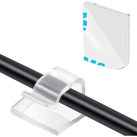 Adhesive Cable Clips, 50 Pieces Desk Clip Cable White (1/5)