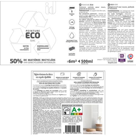 Weiße Wand-/Deckenfarbe ID Eco Satin 0,5 l ID
