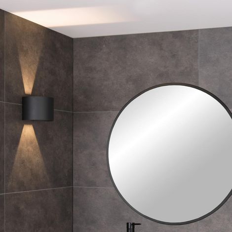 Lucide AXI - Wandstrahler / Wandleuchte Badezimmer - LED - 2x7W 2700K - IP54 - Einstellbarer Abstrahlwinkel - Schwarz (1/5)