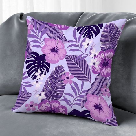 Housse de coussin plantes papillon, décoration canapé élégant,40×40cm (1/5)
