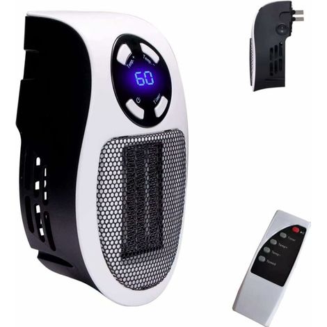 Electric Space Heater With LED Display Timer Wall Outlet Space Heater Safe Overheat Protection Quiet Personal Space Heater PTC Ceramic Heating Plug Heater for Office Home Indoor Use (1/5)