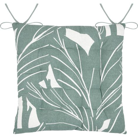 Galette de chaise motif floral Vert 38x38 cm (1/3)