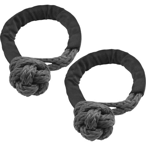 Manille douce, 2 pièces, 17T, résistance à la rupture, corde pour récupérer les remorques (12 mm x 55 cm) (1/5)