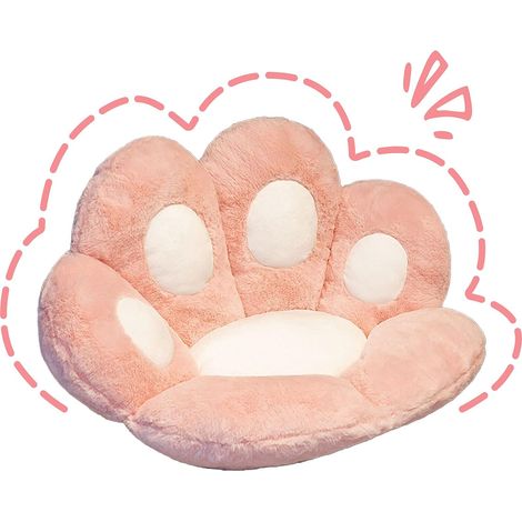 Coussin en forme de patte de chat rose - 70 x 60 cm - 0,8 kg (1/5)