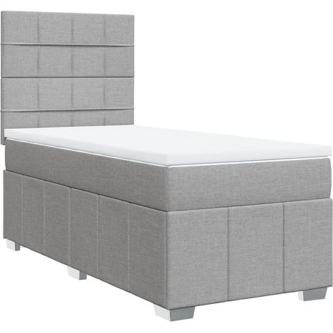 Maison Exclusive - Giroletto a Molle con Materasso Grigio Chiaro 90x200 cm Tessuto (1/5)