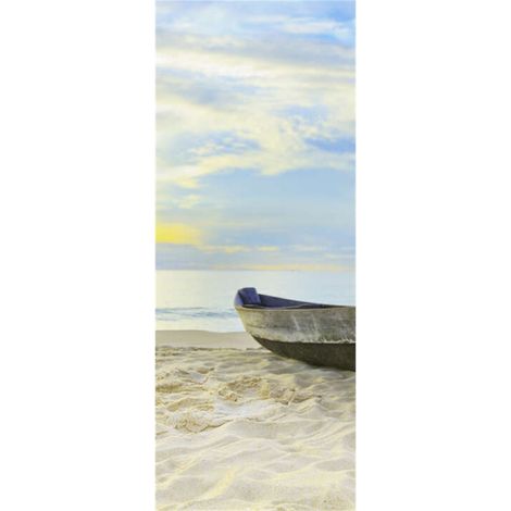 Panneau mural douche en alu-composite VIPANEL - Inspiration Nature Décor Bateau de Pêcheur - Finition Brillant - 100x255cm (1/5)