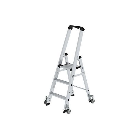Escalera tipo tijera de peldaños planos  ascenso por un lado 