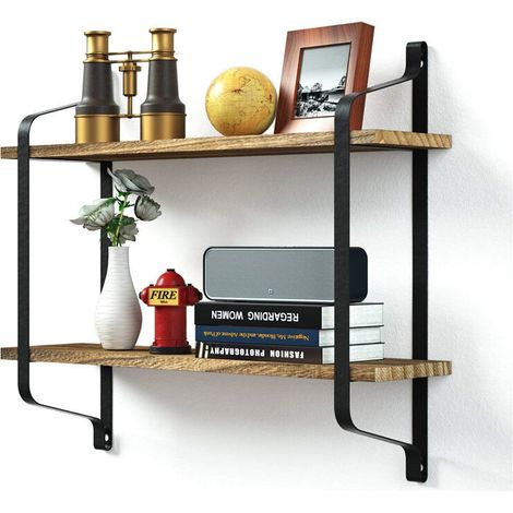 181063cm 2 Tier Floating Shelf Wandmontiertes Lagerregal