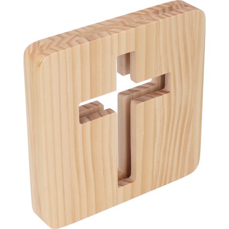 Veilleuse 3D en Bois avec Design Crucifix Creux pour Décor Éclairante de Chambre, Salon ou Bureau (1/5)