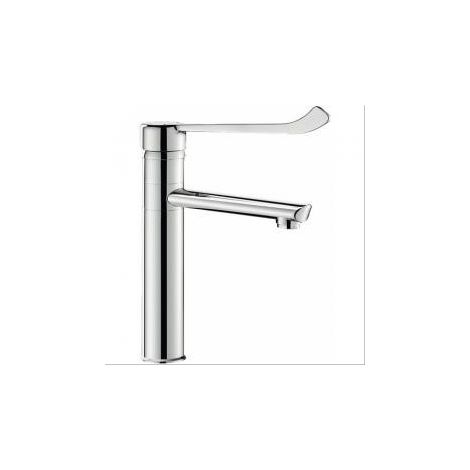 Mitigeur à commande au poignet orientable H=160mm saillie 160mm Delabie
