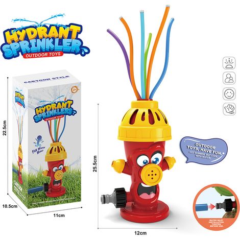 Arroseur de borne d'incendie - tuyau d'arrosage à jet d'eau rotatif, jeux d'eau, jouets d'arrosage d'extérieur (1/4)