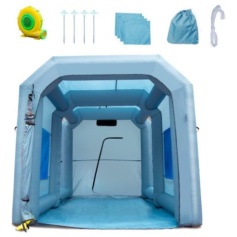 Cabine de Peinture Gonflable 4x2,95x2,75 m Tente Peinture Gonflable Automobile en Oxford 210D avec Système de Filtration 1 Souffleur 950 W Station de Travail pour Pose de Peinture Atelier Garage (1/4)