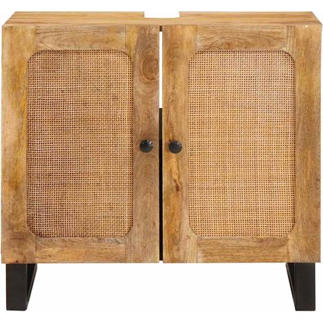 Waschbeckenschrank Braun 62 x 33 x 58 cm Massivholz Mango