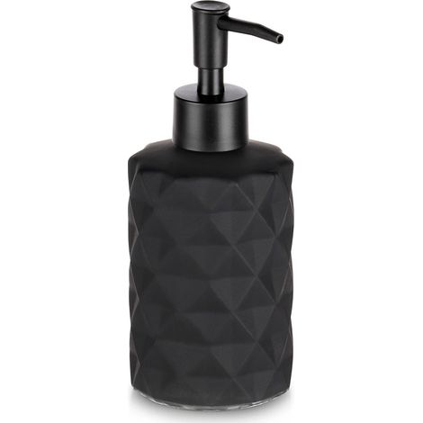 Schwarzer Seifenspender aus Glas, 330 ml Fassungsvermögen - AquaForge (1/5)