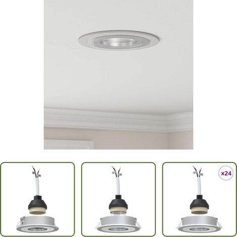 Aluminium -  Spotlight 24 pcs Silber 9 x 9 x 2 cm Aluminium