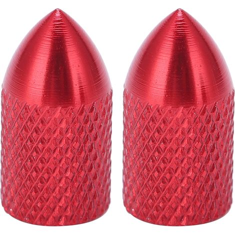 2 capuchons de valve Schrader en aluminium rouge, couvre-poussière pour pneus vélo, protection étanche. (1/5)