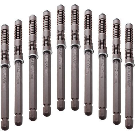 Lot de 10 supports d'étagères flottants en bois invisibles et durables avec vis - Pour le matériel réglable - Pour étagères (diamètre 10 x 100 mm) (1/5)