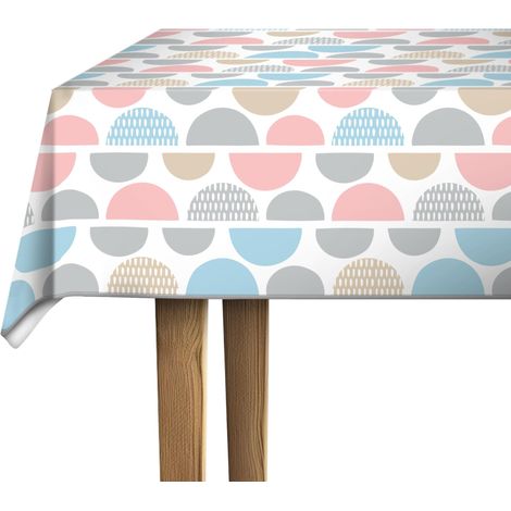 Nappe Toile cirée rectangulaire Fantaisie Cercle 140 cm x 180 cm (1/5)
