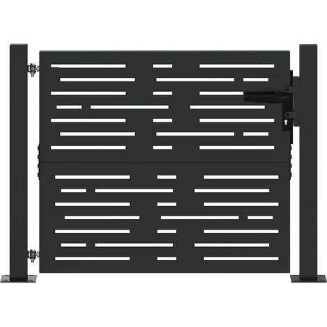 Maison Exclusive - Gartentor Schwarz 110 x 105 cm Pulverbeschicht