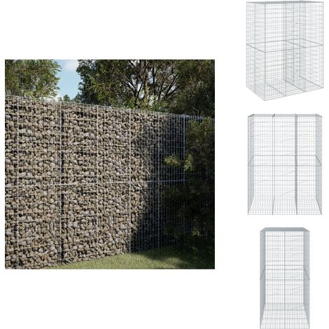 Panier gabion avec couvercle 150x100x200 cm fer galvanisé - Panier Gabion - Paniers Gabion - Mur En Gabion - Gabion (1/5)