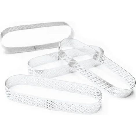 apc 4 individuelle, perforierte Tarteformen Silber 15x4 cm