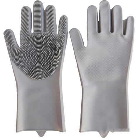 Gants de bain pour chiens, soin amélioré anti-morsures avec brosse en silicone, plus épais et plus longs, multifonctionnels pour le massage et le démêlage, adaptés (1/5)